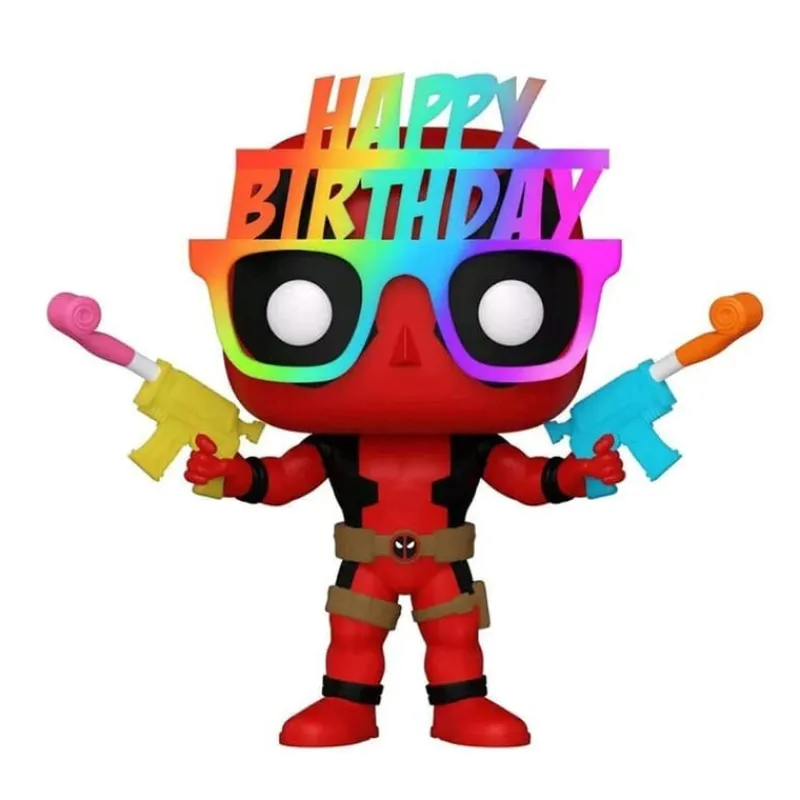 Best POP! Deadpool 30º Aniversario con Gafas de Cumpleaños Superhéroes Marvel|Funko Marvel