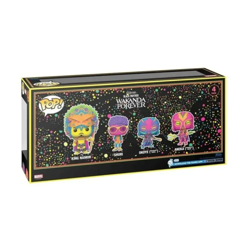Funko Superhéroes Marvel|Funko Marvel^Pop Marvel Black Panther Wakanda Forever Pack de 4