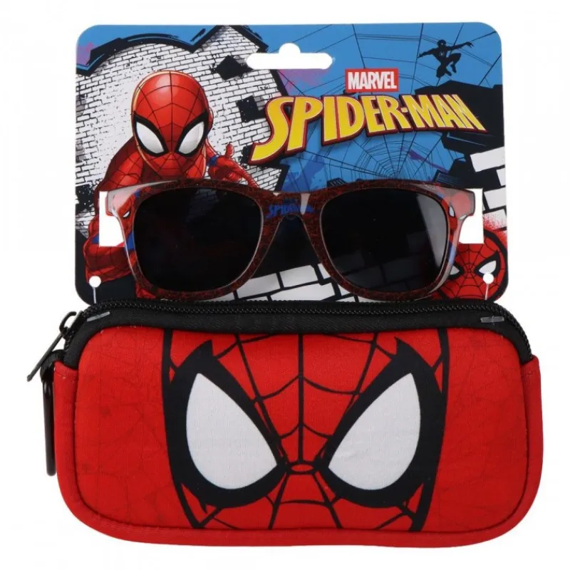 Niños Cerdá Kids Marvel Y Dc Para Niños|Accesorios Para El Pelo, Gafas De Sol Y Kits De Belleza Infantiles ^Gafas de Sol con Funda Spiderman, Rojo