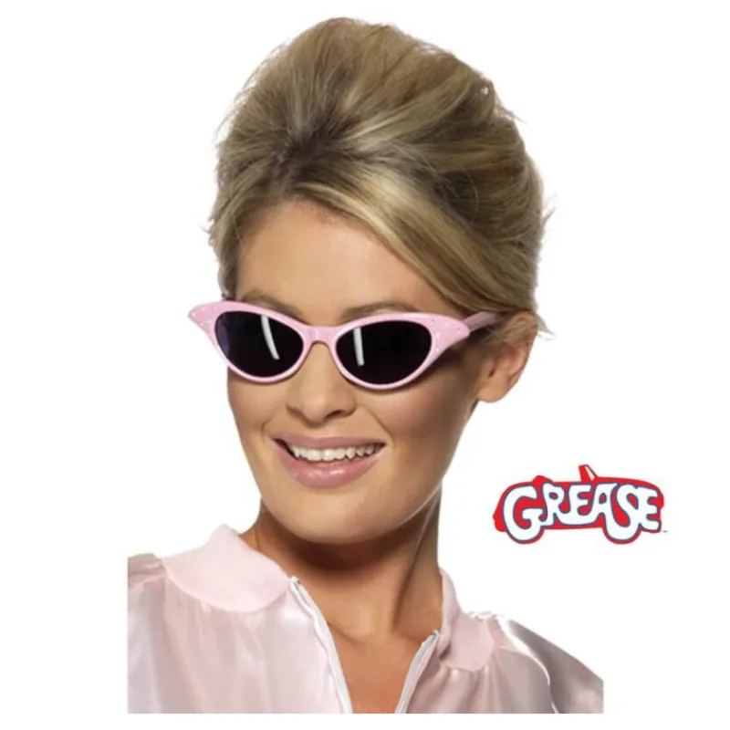Mujer Disfrazzes Antifaces Y Gafas Para Disfraces|Disfraces Mujer^Gafas de Sol Rock and Roll de Grease rosa