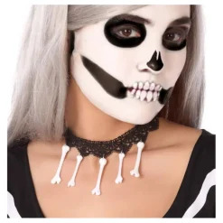 Online Gargantilla con Encaje y Huesos Complementos Para Disfraces|Accesorios Halloween Y Terror