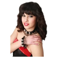 Disfrazzes Complementos Para Disfraces|Accesorios Halloween Y Terror ^Gargantilla y Brazalete con Calaveras