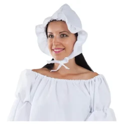 Disfrazzes Sombreros Y Cascos Para Disfraces |Disfraces Series^Gorro Blanco de Campesina Medieval para mujer