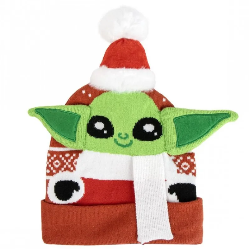 Cerdá Kids The Mandalorian^Gorro de Punto Christmas The Mandalorian 100% Acrílico Rojo