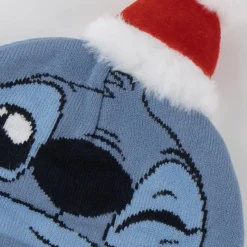 Niños Cerdá Kids Disney Para Niños|Disney Para Niñas^Gorro de Punto Navidad Stitch Azul 100% Acrílico