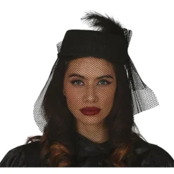 Best Gorro y Velo de Viuda Negro Sombreros Y Cascos Para Disfraces |Accesorios Halloween Y Terror