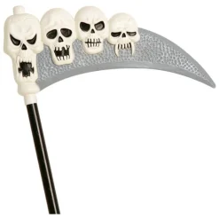 Sale Guadaña con calaveras de 120 cm. Accesorios Halloween Y Terror