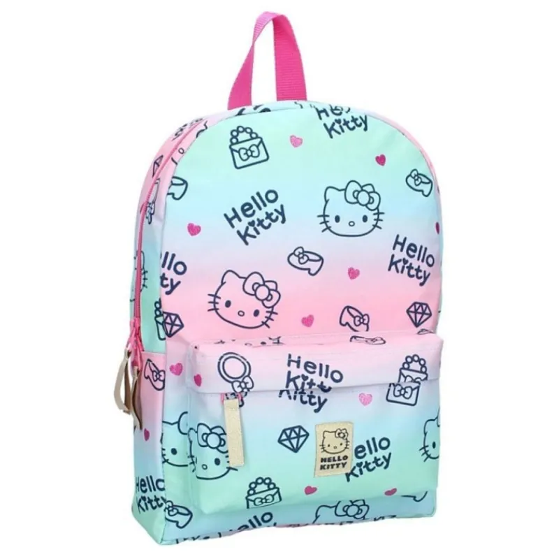 New Hello Kitty Mochila Cheerful Logo 33 cm Poliester Para El Cole