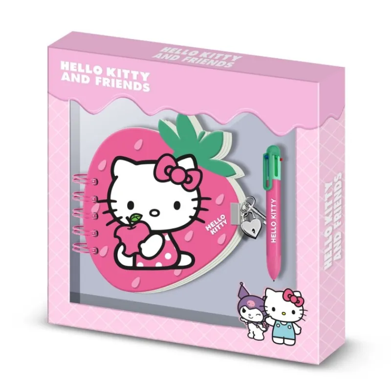 Sale Hello Kitty Pack Diario Fresa y Bolígrafo 6 Colores Para El Cole