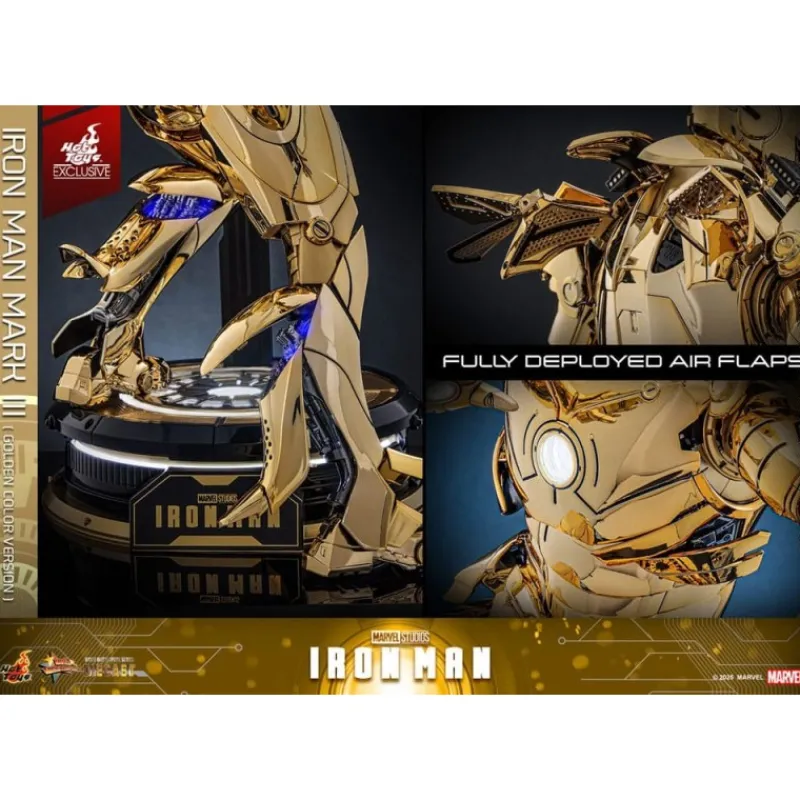 Online Iron Man Figura Movie Masterpiece Diecast 1/6 Mark III (Gold Color) Superhéroes Marvel|Coleccionismo Marvel