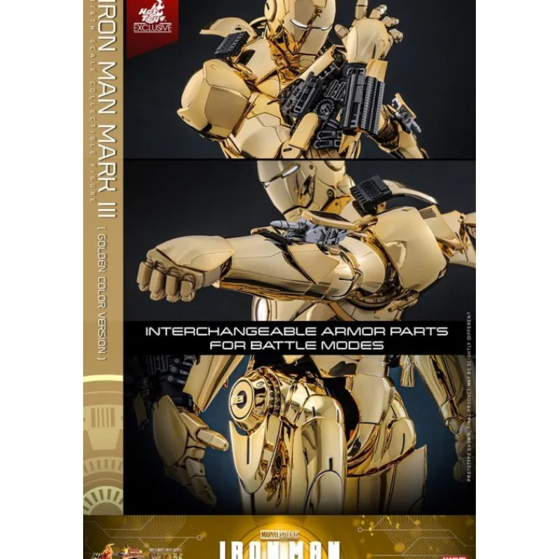 Online Iron Man Figura Movie Masterpiece Diecast 1/6 Mark III (Gold Color) Superhéroes Marvel|Coleccionismo Marvel