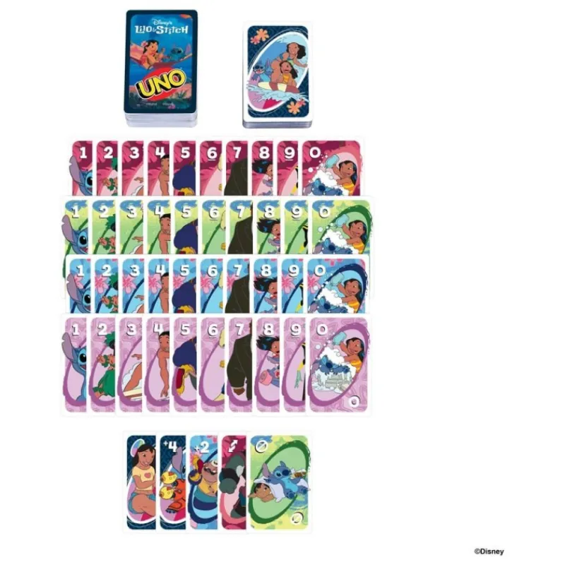 Hot Juego de Cartas UNO Lilo & Stitch para 2-10 jugadores Niños Disney Para Niños|Disney Para Niñas