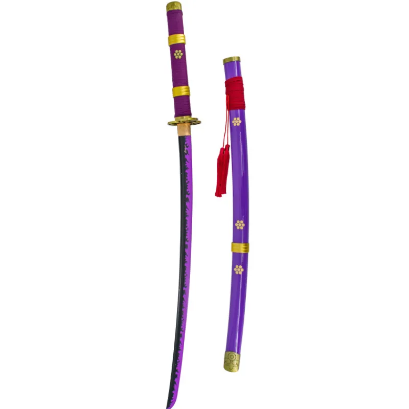 Amont Katanas One Piece|Katanas Funcionales^Katana con Filo Enma de Zoro One Piece 108 cm corte lila