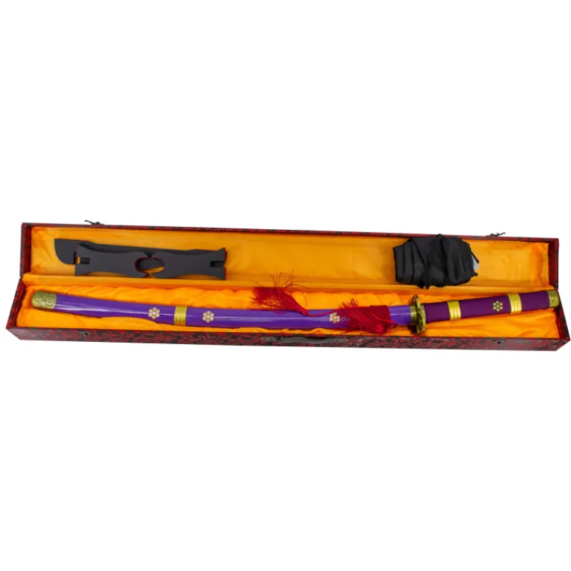 Amont Katanas One Piece|Katanas Funcionales^Katana con Filo Enma de Zoro One Piece 108 cm corte lila