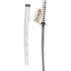 Amont Katanas Decorativas^Katana Wakisashi Vaina Blanca con Grabado "Corage, Deber y Lealtad" 77 cm