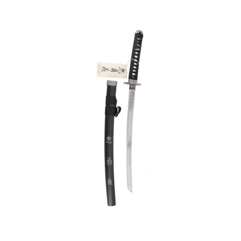 Amont Katanas Decorativas^Katana Wakisashi Vaina Negra con Grabado "Corage, Deber y Lealtad" 102 cm