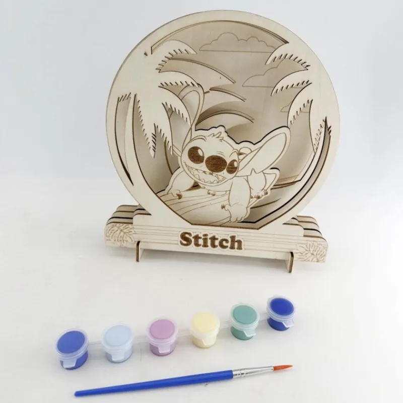 Kit de Manualidades en Madera para Colorear Stitch Disney Para Niñas|Juguetes, Figuras Y Más Regalos Para Peques