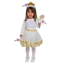 Clearance Kit de Princesa Oro para Bebé: Tiara, Varita y Falda Sombreros Y Cascos Para Disfraces
