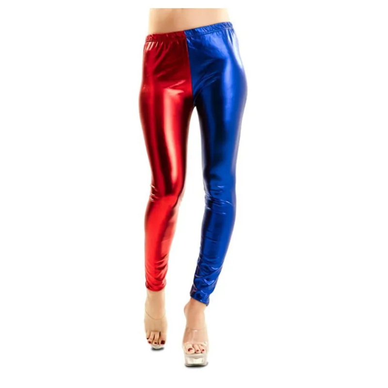 Disfrazzes Medias Y Calcetines Para Disfraces ^Leggings Rojo y Azul Metalizado para mujer