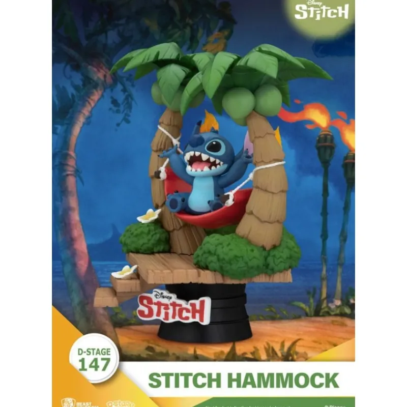 Beast Kingdom Películas Y Personajes De Disney ·Lilo Y Stitch|Figuras Disney De Colección ^Lilo & Stitch Diorama PVC D-Stage Stitch Hammock 13 cm