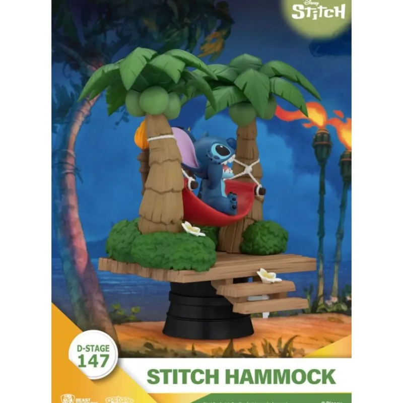 Beast Kingdom Películas Y Personajes De Disney ·Lilo Y Stitch|Figuras Disney De Colección ^Lilo & Stitch Diorama PVC D-Stage Stitch Hammock 13 cm