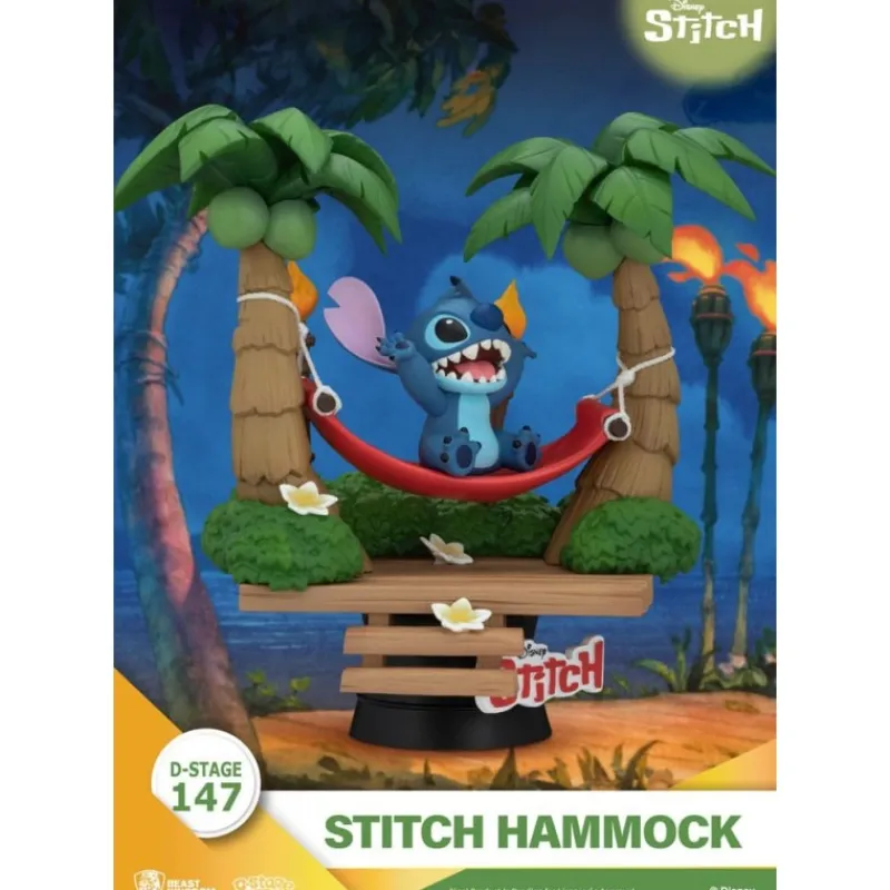 Beast Kingdom Películas Y Personajes De Disney ·Lilo Y Stitch|Figuras Disney De Colección ^Lilo & Stitch Diorama PVC D-Stage Stitch Hammock 13 cm