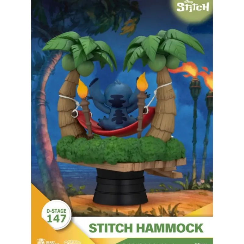 Beast Kingdom Películas Y Personajes De Disney ·Lilo Y Stitch|Figuras Disney De Colección ^Lilo & Stitch Diorama PVC D-Stage Stitch Hammock 13 cm