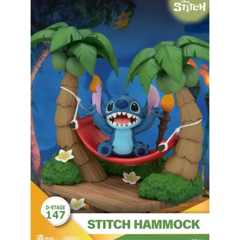 Beast Kingdom Películas Y Personajes De Disney ·Lilo Y Stitch|Figuras Disney De Colección ^Lilo & Stitch Diorama PVC D-Stage Stitch Hammock 13 cm