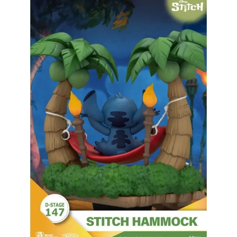Beast Kingdom Películas Y Personajes De Disney ·Lilo Y Stitch|Figuras Disney De Colección ^Lilo & Stitch Diorama PVC D-Stage Stitch Hammock 13 cm