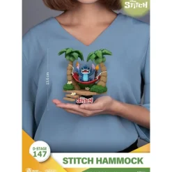 Beast Kingdom Películas Y Personajes De Disney ·Lilo Y Stitch|Figuras Disney De Colección ^Lilo & Stitch Diorama PVC D-Stage Stitch Hammock 13 cm