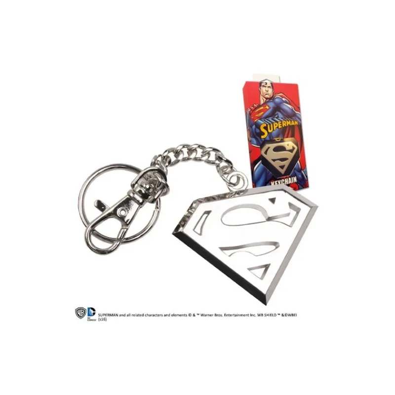 The Noble Collection Regalos De Superhéroes Dc|Superhéroes Marvel^Llavero de Acero con Escudo de Superman de DC Comics