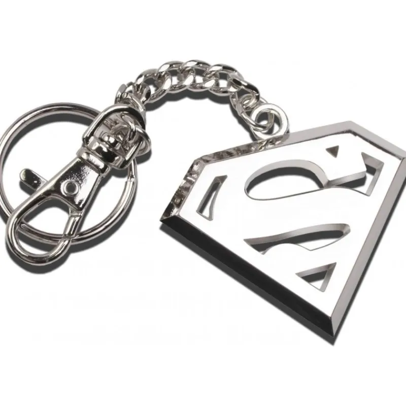 The Noble Collection Regalos De Superhéroes Dc|Superhéroes Marvel^Llavero de Acero con Escudo de Superman de DC Comics