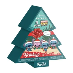 Funko Películas Y Personajes De Disney ·Lilo Y Stitch|Funko Pop Disney^Llaveros Pocket POP! Lilo & Stitch Holiday 2025 Pack 4 cm