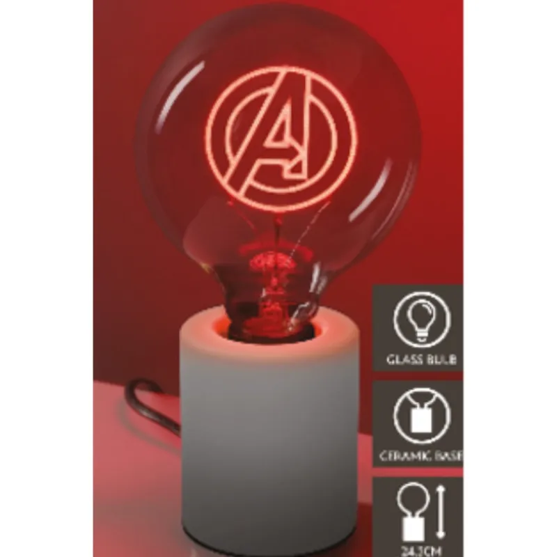Paladone Products Marvel Hogar^Lámpara Con Bombilla Led Neon Marvel Avengers E27