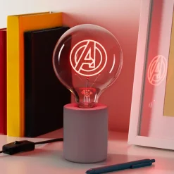Paladone Products Marvel Hogar^Lámpara Con Bombilla Led Neon Marvel Avengers E27