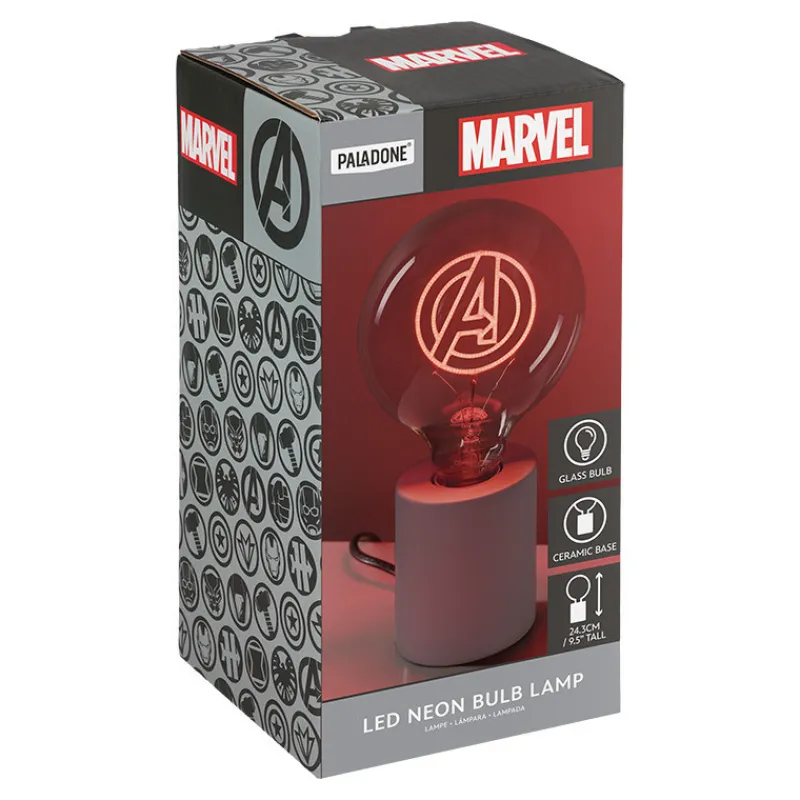 Paladone Products Marvel Hogar^Lámpara Con Bombilla Led Neon Marvel Avengers E27
