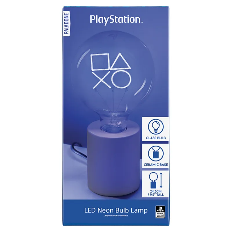 Paladone Products Regalos Y Coleccionismo Para Gamers - Cosas De Videojuegos Míticos^Lámpara con Bombilla LED Neon PlayStation E27