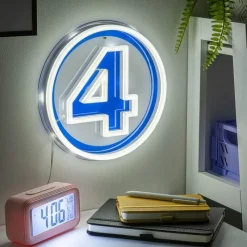 Paladone Products Superhéroes Marvel|Más Regalos De Marvel^Lámpara de Pared LED Logo Neón Marvel Fantastic Four