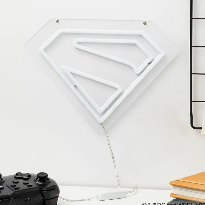 Paladone Products Regalos De Superhéroes Dc|Dc Hogar^Lámpara de pared LED Superman Neon DC Comics