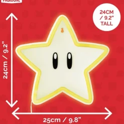 Paladone Products Descuentos Gaming|Más Regalos De Super Mario ^Lámpara de pared LED Super Mario Super Star Neon