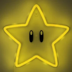 Paladone Products Descuentos Gaming|Más Regalos De Super Mario ^Lámpara de pared LED Super Mario Super Star Neon