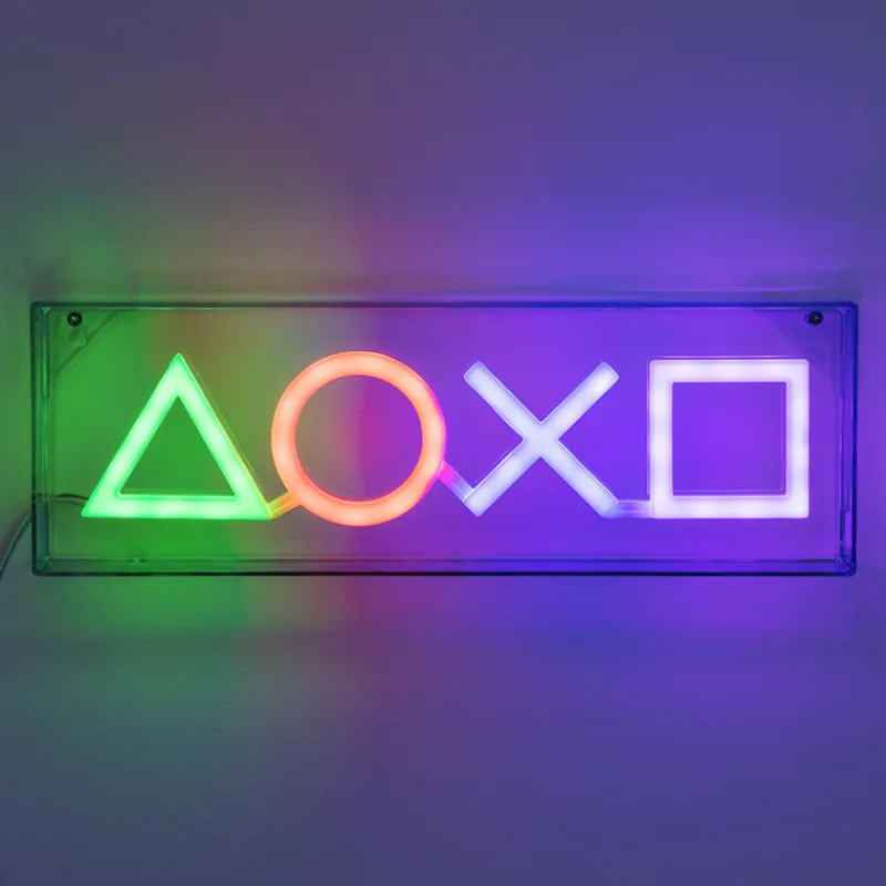 Paladone Products Regalos Y Coleccionismo Para Gamers - Cosas De Videojuegos Míticos^Lámpara LED Estilo Neón Símbolos PlayStation