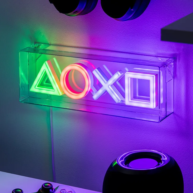 Paladone Products Regalos Y Coleccionismo Para Gamers - Cosas De Videojuegos Míticos^Lámpara LED Estilo Neón Símbolos PlayStation