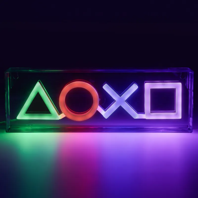 Paladone Products Regalos Y Coleccionismo Para Gamers - Cosas De Videojuegos Míticos^Lámpara LED Estilo Neón Símbolos PlayStation