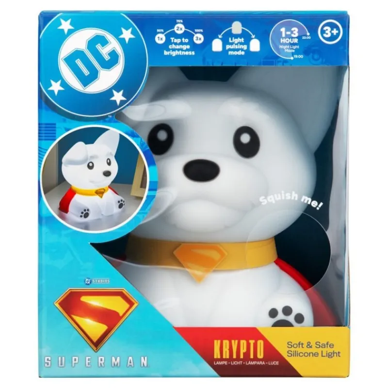 New Lámpara Squishy Glo Superman Krypto 17 cm Regalos De Superhéroes Dc