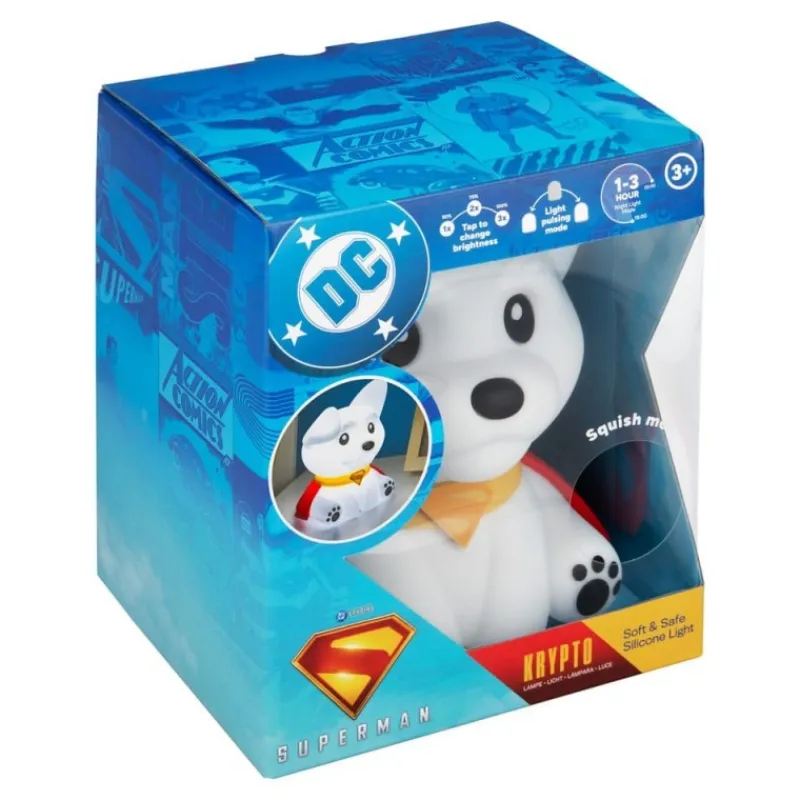 New Lámpara Squishy Glo Superman Krypto 17 cm Regalos De Superhéroes Dc