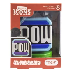 Paladone Products Huchas, Lámparas Y Tazas Kids |Regalos Y Coleccionismo Para Gamers - Cosas De Videojuegos Míticos^Lámpara Super Mario Bloque POW