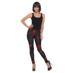 Best Malla Negra con Salpicaduras de Sangre para mujer Medias Y Calcetines Para Disfraces |Accesorios Halloween Y Terror