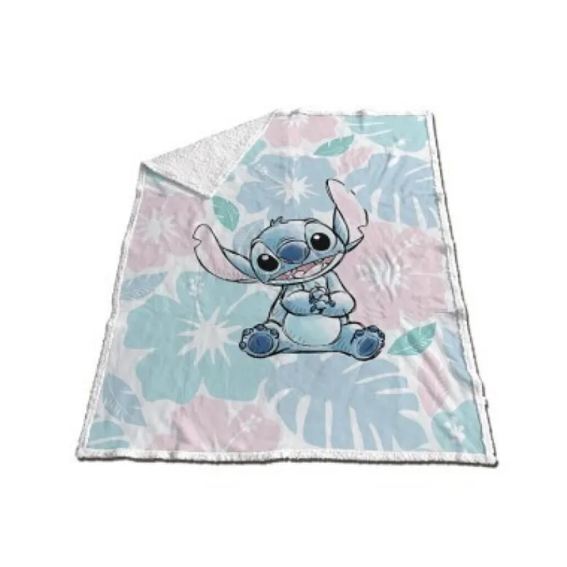 New Import Películas Y Personajes De Disney ·Lilo Y Stitch|Disney Hogar^Manta coralina sherpa Stitch Tropical Disney