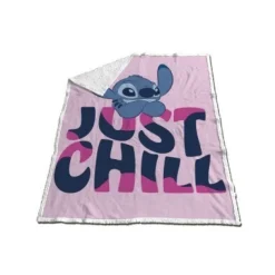 New Import Películas Y Personajes De Disney ·Lilo Y Stitch|Disney Hogar^Manta coralina sherpa Stitch Just Chill Disney